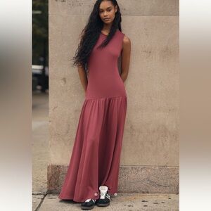 Daily Practice by Anthropologie Sleeveless Drop-Waist Midi Dress